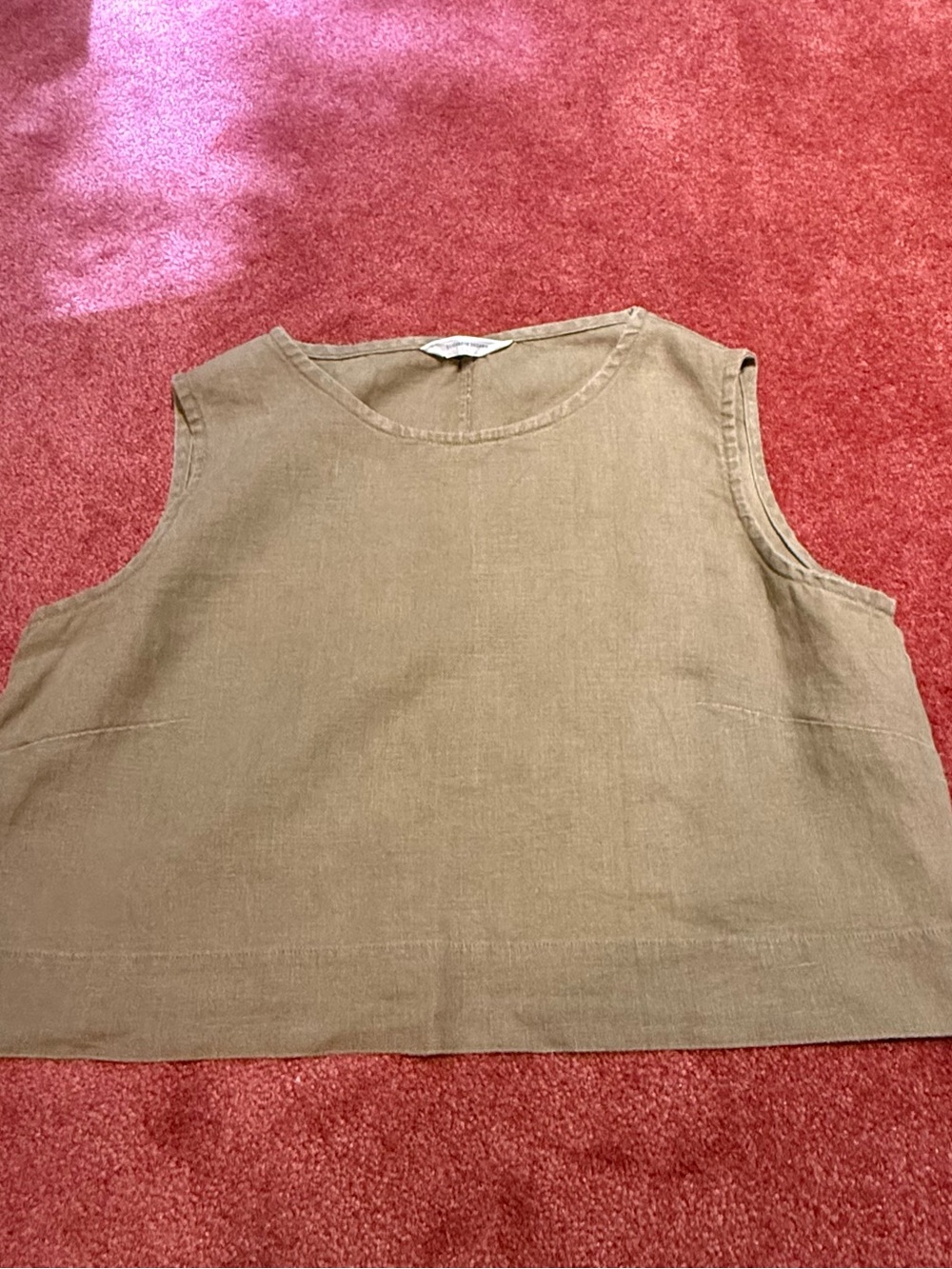 Elizabeth Suzanne Petra Crop in Olive Linen - Picture 6 of 7